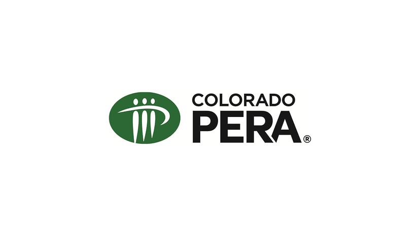 Logo of Colorado PERA featuring a green oval with three stylized figures and black text reading "Colorado PERA."