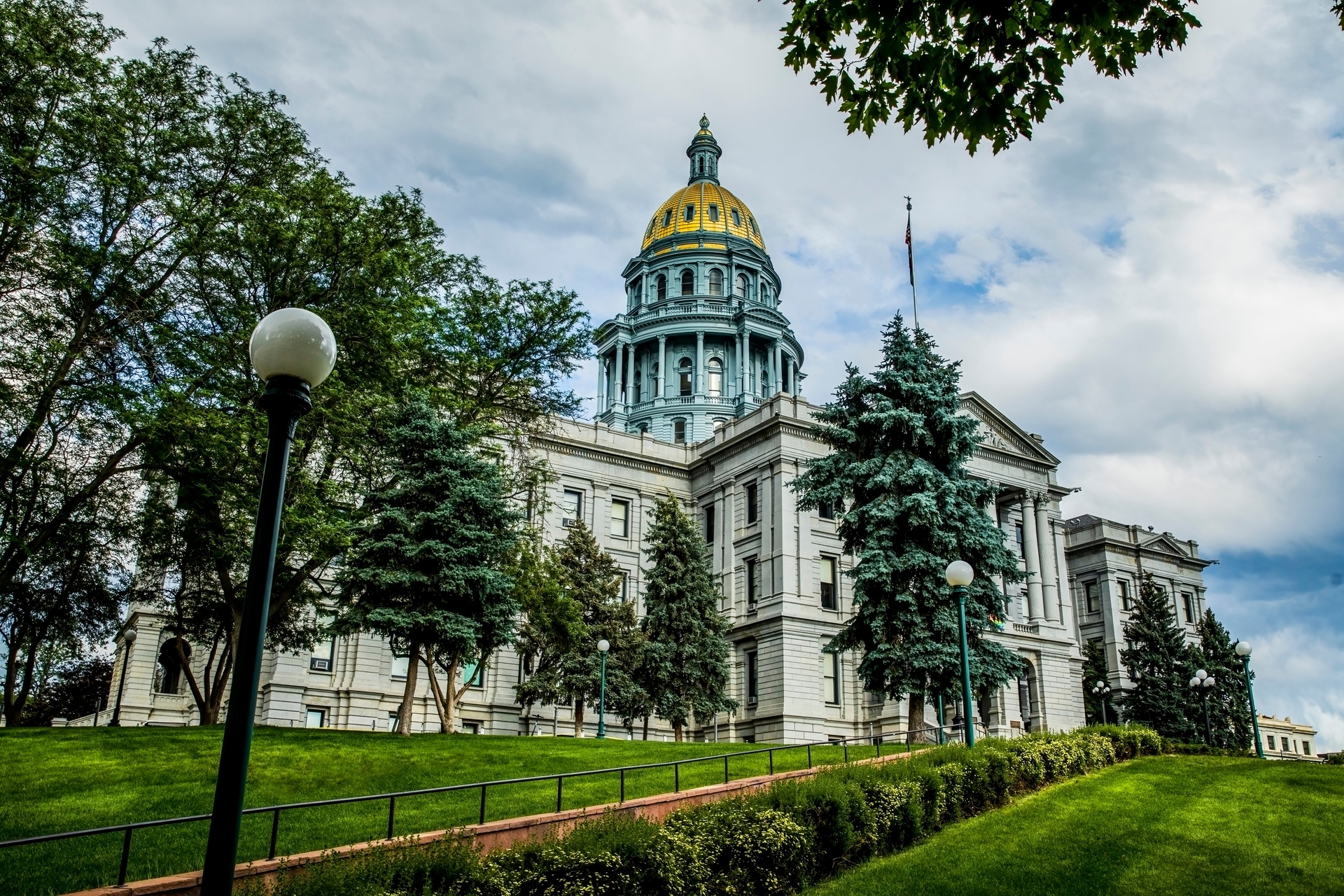 Capitol building in downtown Denver in the great state of Colorado on a mostly cloudy afternoon